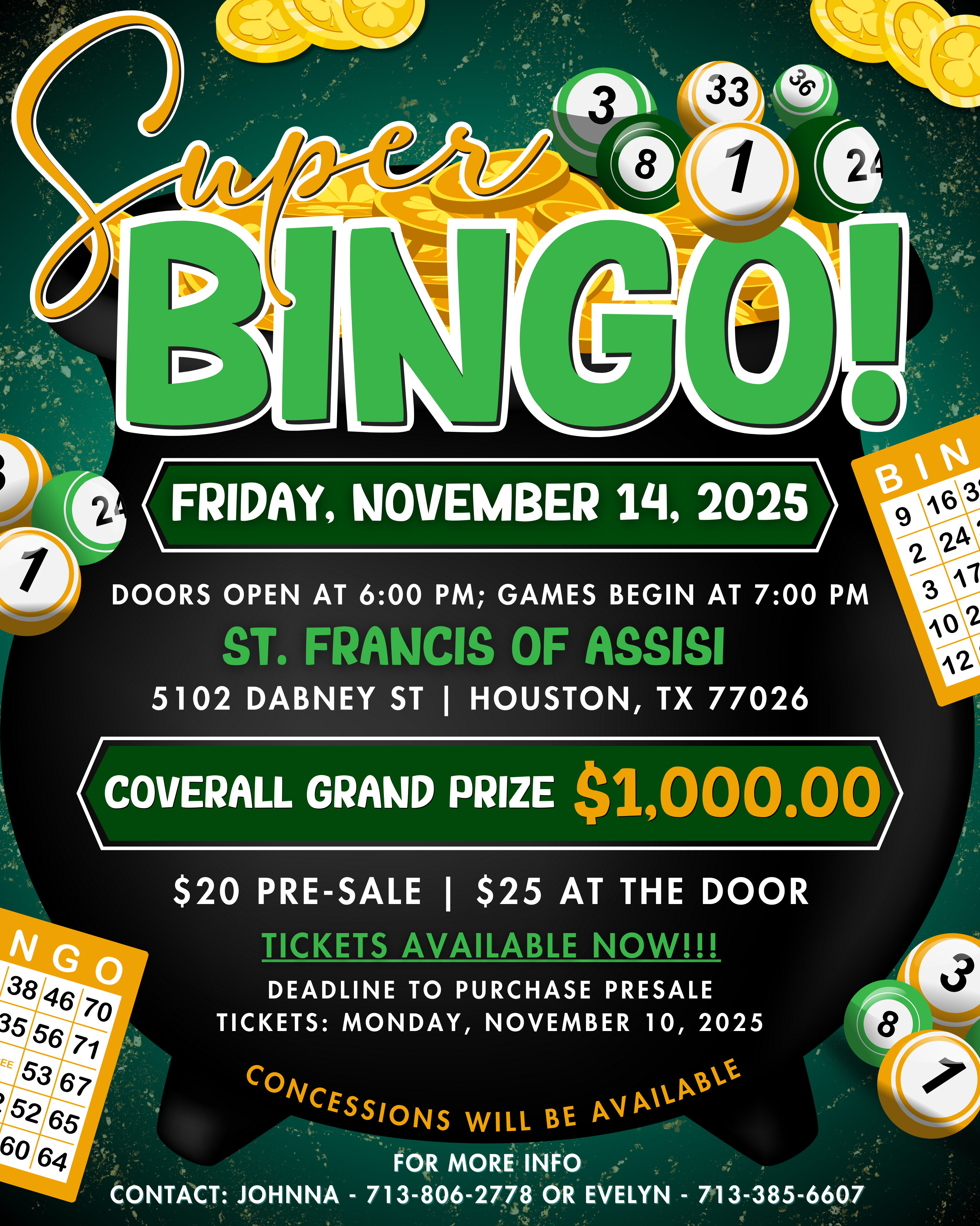 FINAL Pot O Gold Bingo Theme Flyer Nov. 14th 1